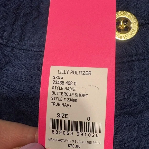 Lilly Pulitzer Blue Scalloped Shorts - Picture 4 of 4